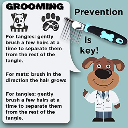 SunGrow Poodle Dog & Bunny Comb Dematting and Detangler Long Hair, Thick Undercoat Brush, for Rabbit, Persian, Maine coon Cat