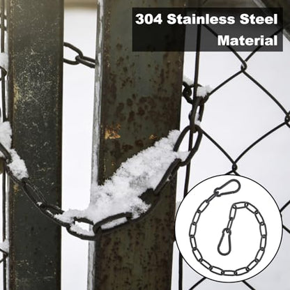 20 inch Gate Chain Lock with Both-Ended M5 Carabiners,Chain Dia 4 mm,Black - size: 20" x 5/32"