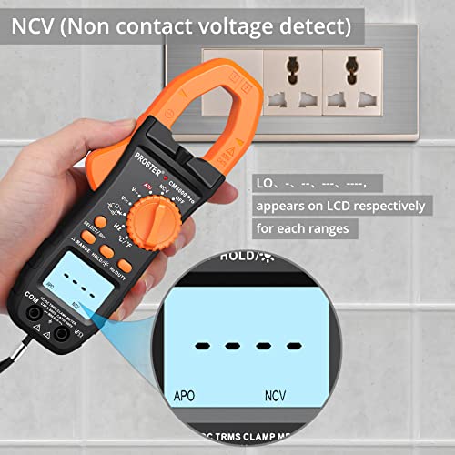 Proster Electrical Test Tool - TRMS Clamp Meter 6000&NCV Voltage Tester Pen