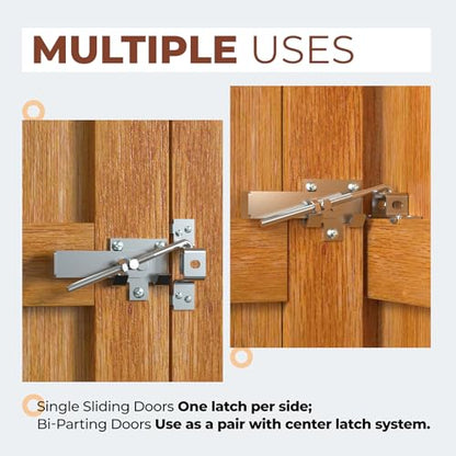Barn Door Jamb Latch with 7" Hook Outdoor Sliding Door Lock Latches - size: 1 Pack