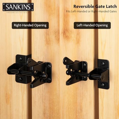 4" Self-Locking Gate Latch for Wooden Fence Gravity Latch, 2pcs - size: Normal