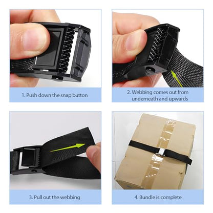 4 PCS Tie Down Straps, 13.1'×1" Heavy Duty Secure Straps with Adjustable Cam Buckles, Easy Pull Release Lashing Strap for Motorcycle Truck Trailer Canoe Cargo Luggage - color: 13.1'×1"