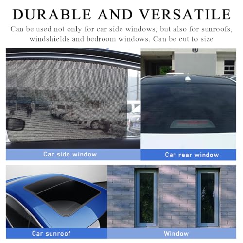 4 PCS Car Side Window Sunshade, Sun Blocking Static Cling Films Stickers Auto Sunshade, Reusable Block UV Rays Heat Insulation Privacy Protector Car Film for Most Vehicles