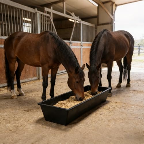5 Pack 12 Gallon / 48 Quart Plastic Water Troughs for Livestock - color: Black-48Quart, size: 48 Quart