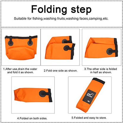 Esthesia Collapsible Bucket, 5 Gallon Portable Folding Water Container for Travelling, Camping, Hiking, Fishing, Gardening - color: Orange