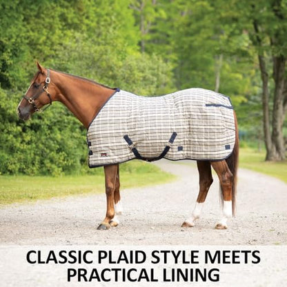 Schneiders Hunt Club Plaid II Open Front Surcingle 280g Medium Weight Horse Stable Blanket for Winter | Classic Plaid Style | Cozy Equestrian Barn Comfort - size: Horse Size 78