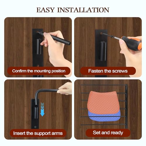 FAHKNS Saddle Pad Rack, 6 Bar Saddle Blanket Rack