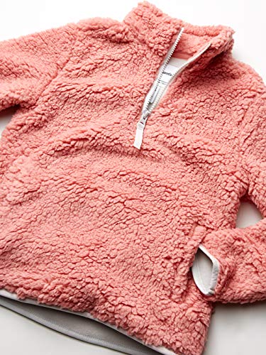 Amazon Essentials Girls' Long Sleeve Sherpa Fleece Quarter-Zip Pullover Jacket, Insulated - color: Mauve, size: X-Small