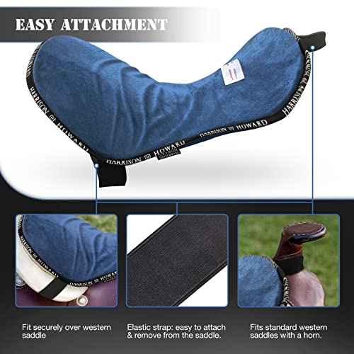 Harrison Howard Trail Seat Saver Western Tack Saddle Ride-on Pad with Cushion Bottom Helps Distribute Back Pressure - color: Blue