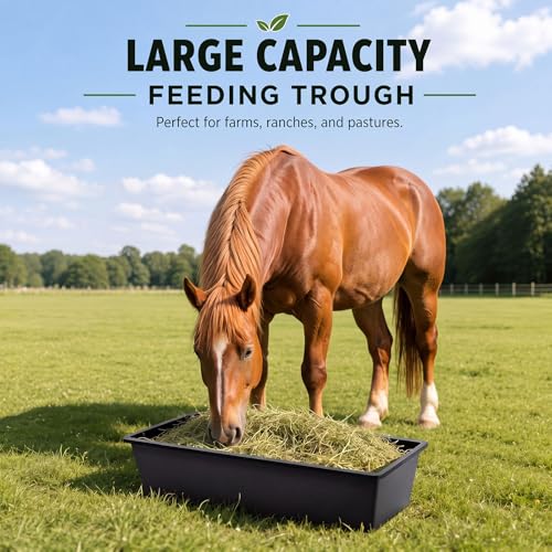 Geelin 4 Pcs 6.3 Gallon/25 Quart Plastic Livestock Water Trough, Black - color: Black, size: 6.3 Gallon/25 Quart