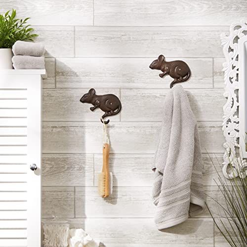 DII Cast Iron Decorative Wall Hook Set, Mouse, 2 Count - size: Mouse
