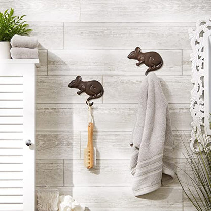 DII Cast Iron Decorative Wall Hook Set, Mouse, 2 Count - size: Mouse