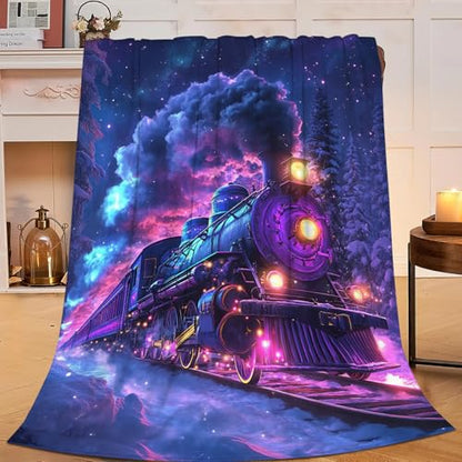 Train Blanket Gifts for Boys Steam Train Throw Blanket 60"x50" - color: Train, size: 60" x 50"