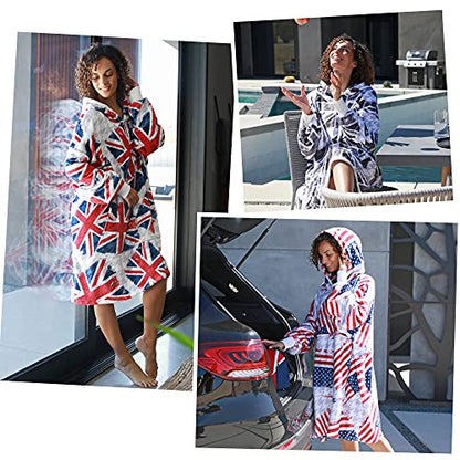 Catalonia Oversized Blanket Hoodie, Wearable Fleece Blanket Sweatshirt - color: Union Flag / Fleece