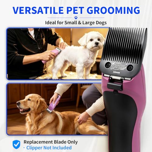 Size 5/8HT Detachable Pet Grooming Clipper Blade with Steel Cutter, 5/8 Inch (16 mm) Cut Length, Black, Compatible with Andis, Oster A5, Wahl KM10, 1 Pack - color: Black, size: 5/8HT 16mm