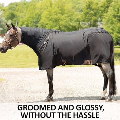 Schneiders V-Free Wither Relief Nylon Horse Stable Sheet with Attached Faceless Slicker | Full Body Coverage for Sleek Coats & Stress-Free Grooming | Adjustable Comfort Fit - size: Horse Size 72