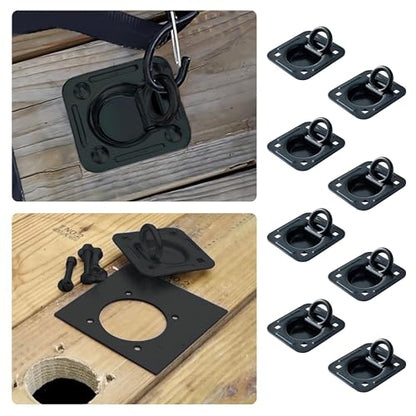 Lonffery 8 Pack Recessed D-Ring Tie Down Anchors (6,000 lb. Capacity) - size: 8 pack