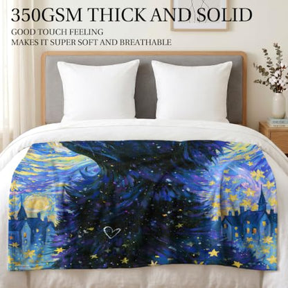 Jekeno German Shepherd Gifts Blanket Starry Night Dog Blanket - color: German Shepherd, size: 50x60 Inch