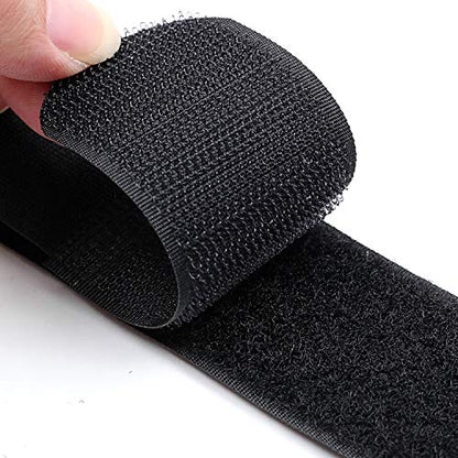 Reusable Cinch Straps 1" x 12" - 12 Pack, Multipurpose Quality Hook and Loop Securing Straps (Black) - Plus 2 Free Bonus Reusable Cable Ties - size: 1" x 12"