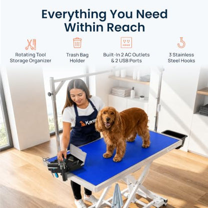 KANIS Professional Electric Dog Grooming Table - Heavy Duty - color: WHITE, size: 60"