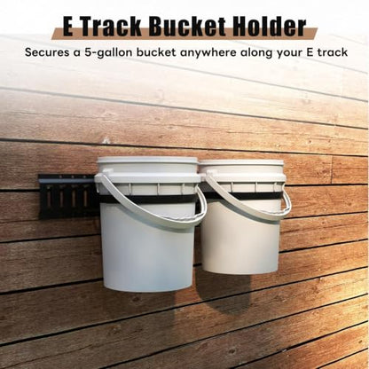 lesolar 2 Pcs E Track 5 Gallon Bucket Holder, Wall Mounted Bucket Hanger - style: 2pcs