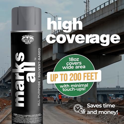 Fox Valley 17oz Marks All Solvent-Based Marking Paint 12-Pack, Aluminum - color: Aluminum