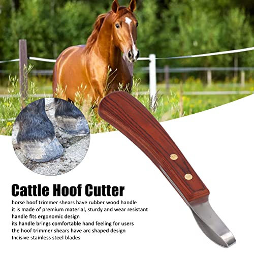 Hoof Knife for Horses on Both Sides, Loop Knife Horse, Farrier Knife, Horse Hoof Knife with Wooden Handle, Cattle Hoof Cutter, Stainless Steel Hoof Knife, Trimming Tool for