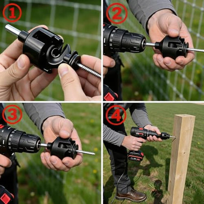 Electric Fence Insulator 80 Pcs Screw with 1 Insulator Socket Tool, Black,PP/PE Screw-in Fence Ring Post Insulator for Wood Post, Fits 8-30 Gauge High-Tensile Wire/Polywire/Tape/Rope