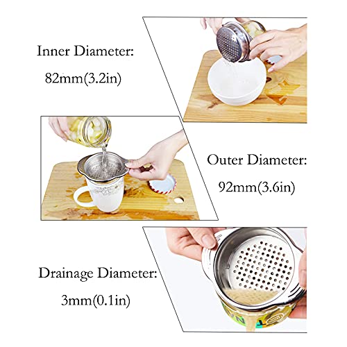 Antrader 4.5inch Stainless Steel Strainer for Straining, Draining & Rinsing