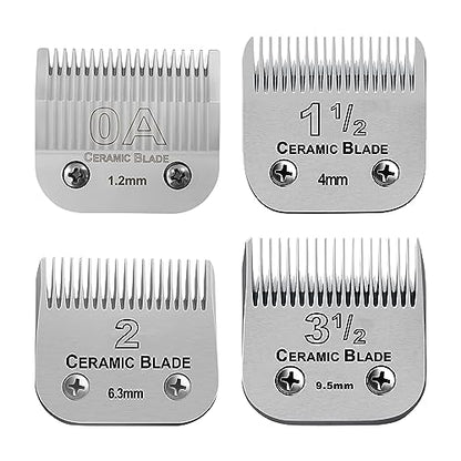 Replacement Blades set compatible with Oster Classic 76/Andis dog Clippers - color: 1.2MM-9.5MM(4 PACK)
