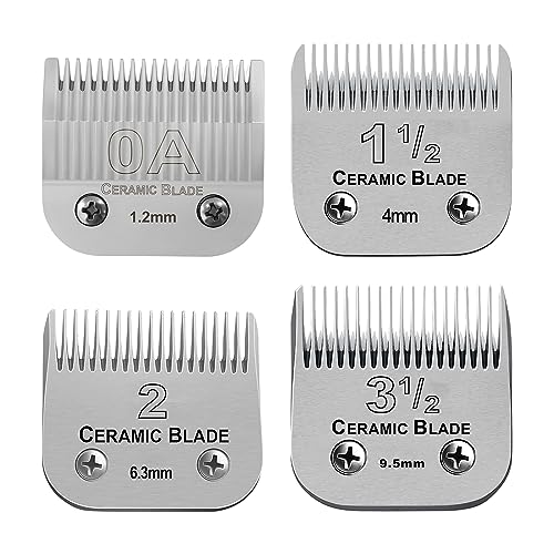 Replacement Blades set compatible with Oster Classic 76/Andis dog Clippers - color: 1.2MM-9.5MM(4 PACK)