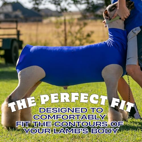 Show Pro Red Spandex Lamb Tube for Show Sheep & Lamb - Show Livestock Supplies: Sheep Covers & Blankets (Medium) - size: Medium