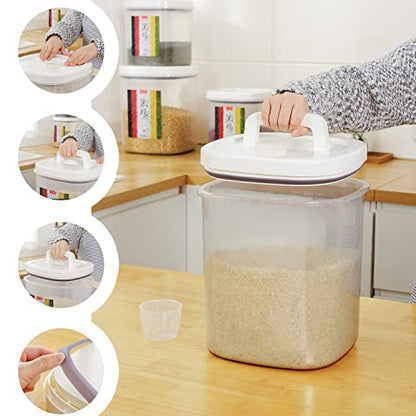 10L Rice Storage Container with Measuring Cup & Brush - color: LG-10KG