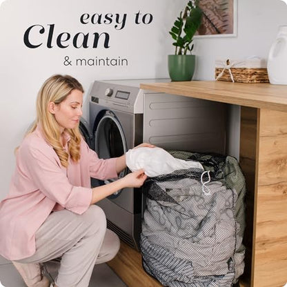 Handy Laundry Mesh XL Laundry Bag 24"x36", Heavy Duty Drawstring, Black - color: Black