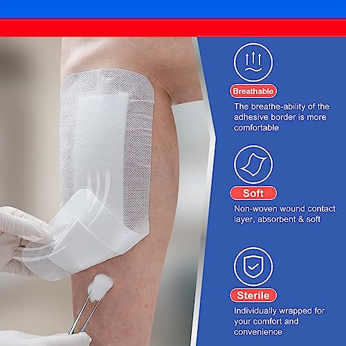 Niceful Bordered Gauze Island Dressing 4"x10", 25Pcs - size: 4"x10"(25 Pcs)
