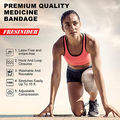 FRESINIDER Premium Elastic Bandage Wrap 7 Pack Mix 2,3,4,6 Inch Hook & Loop - color: 7 Pack Mix (2, 3, 4, 6 Inches)