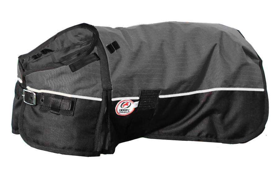 Derby Originals Horse Tough 600D Ripstop Waterproof Reflective Winter Dog Coat 150g Medium Weight, Black, 22"