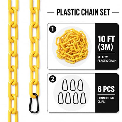 10FT Cut-to-Fit Livestock Goat Collar with Quick Links | Custom Length, Lightweight, Sturdy, Plastic Chain Goat Collars for Mini Goats, Does, Bucks, Sheep