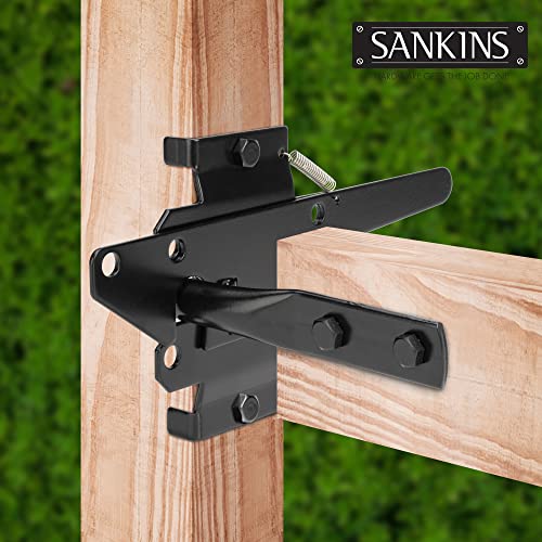 Heavy Duty Self-Locking Gate Latch for Wooden Fence Post Mount, 1Pcs Black - color: Black(1pcs)
