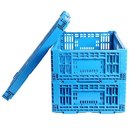 Collapsible Storage Bin Containe， 52 Liter Transfer box,crate Transit storage of various items (23.6" L x 15.7" W x 8.6" H-two) - size: 23.6" L x 15.7" W x 8.6" H-two