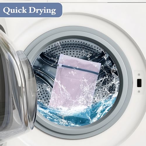 Heavy-Duty Honeycomb Mesh Laundry Bags, 5-Pack (3×12x16" + 2×16x20"), Delicates Protector for Lingerie & Baby Clothes - size: M3L2