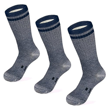 MERIWOOL Merino Wool Hiking Socks for Men and Women – 3 Pairs Midweight Cushioned – Warm n Breathable - color: Blue, size: X-Large