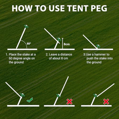 Eurmax USA 10-Pack Secure Protection Galvanized Tent Stakes,Rust-Proof Steel Canopy Anchors for High Winds,Heavy Duty Commercial Ground Pegs for Camping,Pop Up Tents&Gazebos - Includes 4x10ft Ropes - color: Green, style: Stakes 10-pack