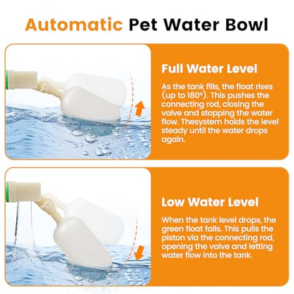 Large Automatic Dog Water Dispenser Outdoor, with Float Valve | Heavy Duty 304 Stainless Steel, Auto Refill Water Bowl, For Dogs Cats Pig Cow Goat Sheep Deer Chicken