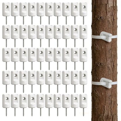 52 Pcs Electric Fence Porcelain Insulator Heavy Duty Ceramic Lag Screw Insulator for Farm Ground Fencing Wood Post Electrical Wire