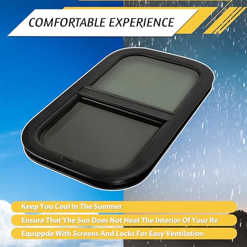 KUAFU RV Vertical Sliding Window 12" X 22" Camper Trailer Cargo Tinted Rv - size: 1Pcs