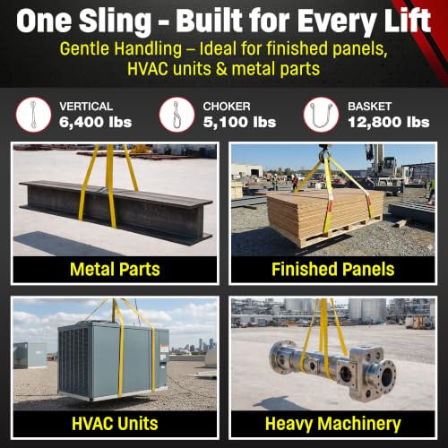 DD Sling 2" x 16' Nylon Endless Lifting Sling – USA Made | 12,800 lb Vertical, 10,200 lb Choker, 25,600 lb Basket – 2 Ply Heavy Duty 900 Webbing, Type 5 Endless Rigging Sling - size: 2"x16'