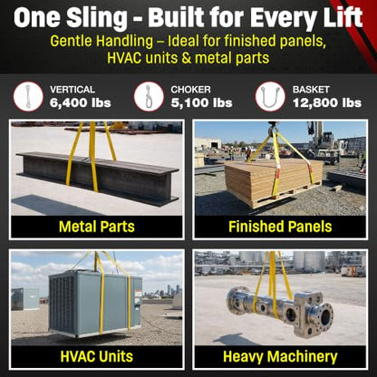 DD Sling 2" x 16' Nylon Endless Lifting Sling – USA Made | 12,800 lb Vertical, 10,200 lb Choker, 25,600 lb Basket – 2 Ply Heavy Duty 900 Webbing, Type 5 Endless Rigging Sling - size: 2"x16'