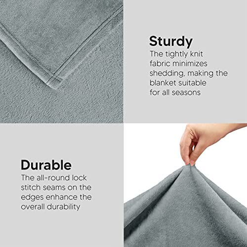 Utopia Bedding Soft Fleece Bed Blanket Throw Size Ash Grey (50x60 Inch) - color: Ash Grey, size: Throw (50x60 Inch)