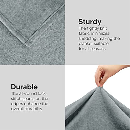 Utopia Bedding Soft Fleece Bed Blanket Throw Size Ash Grey (50x60 Inch) - color: Ash Grey, size: Throw (50x60 Inch)